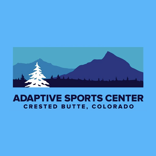 Adaptive Sports Logo 512x512 The Adaptive Sports Center in Crested Butte, Colorado features a scene with blue mountains, forests, and a white pine tree.